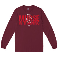 Burgundy funny male nurse murse in training t shirt Long Sleeve Tee - linhVisuals