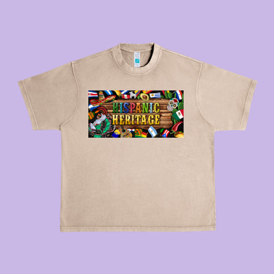 Hispanic Heritage License Plate Urban Heavy Tee Designed By Bundleandbundleshop