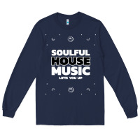 Navy soulful house music deep house edm premium t shirt Long Sleeve Tee - linhVisuals