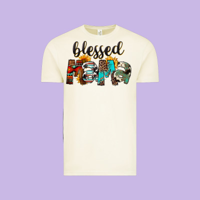 Blessed Mama Vintage Tee Designed By Fadigitalartstudio