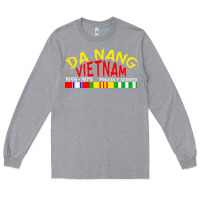 Heather Grey da nang vietnam war veteran military Long Sleeve Tee - linhVisuals