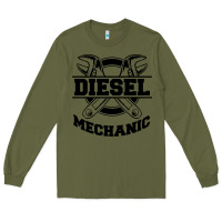 Army Green diesel mechanic Long Sleeve Tee - linhVisuals