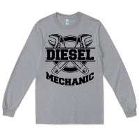 Heather Grey diesel mechanic Long Sleeve Tee - linhVisuals