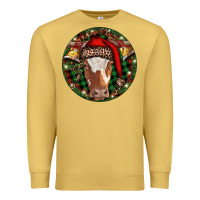Antique Gold Longhorn Cow Christmas Premium Sweatshirt - RanaPortraitStore