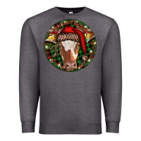 Charcoal Heather Longhorn Cow Christmas Premium Sweatshirt - RanaPortraitStore