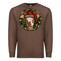 Chestnut Longhorn Cow Christmas Premium Sweatshirt - RanaPortraitStore