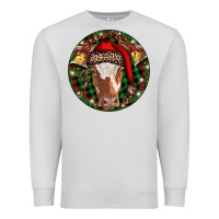 Dove Grey Longhorn Cow Christmas Premium Sweatshirt - RanaPortraitStore