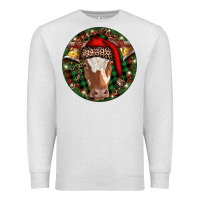 Oatmeal Heather Longhorn Cow Christmas Premium Sweatshirt - RanaPortraitStore