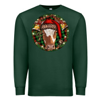 Sports Green Longhorn Cow Christmas Premium Sweatshirt - RanaPortraitStore