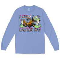 Colony Blue I Dig Easter Day Long Sleeve Tee - CowhideDigitalArt