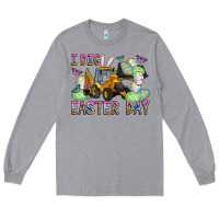 Heather Grey I Dig Easter Day Long Sleeve Tee - CowhideDigitalArt