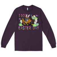 Plum I Dig Easter Day Long Sleeve Tee - CowhideDigitalArt