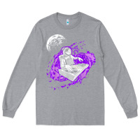 Heather Grey techno astronaut electronic music rave festival raver t shirt Long Sleeve Tee - linhVisuals