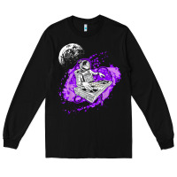 Black techno astronaut electronic music rave festival raver t shirt Long Sleeve Tee - linhVisuals