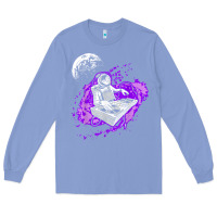 Colony Blue techno astronaut electronic music rave festival raver t shirt Long Sleeve Tee - linhVisuals