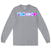 Heather Grey techno music t shirt Long Sleeve Tee - linhVisuals