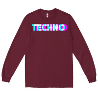 Burgundy techno music t shirt Long Sleeve Tee - linhVisuals