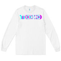 White techno music t shirt Long Sleeve Tee - linhVisuals