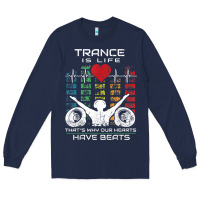 Navy trance music retro vintage dj gift t shirt Long Sleeve Tee - linhVisuals