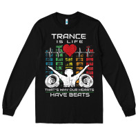 Black trance music retro vintage dj gift t shirt Long Sleeve Tee - linhVisuals