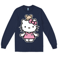 Navy kitty Long Sleeve Tee - linhVisuals