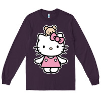 Plum kitty Long Sleeve Tee - linhVisuals