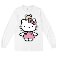 White kitty Long Sleeve Tee - linhVisuals