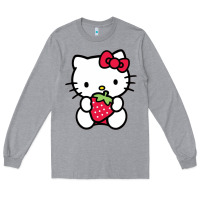 Heather Grey kitty Long Sleeve Tee - linhVisuals