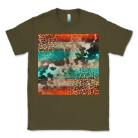 Army Green Leopard Cowhide Pattern Classic Tee - CowCowDesign