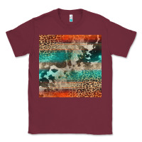Burgundy Leopard Cowhide Pattern Classic Tee - CowCowDesign