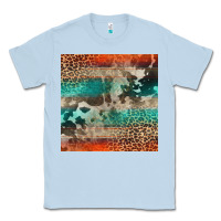 Dusty Blue Leopard Cowhide Pattern Classic Tee - CowCowDesign