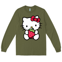 Army Green kitty Long Sleeve Tee - linhVisuals