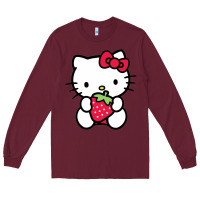 Burgundy kitty Long Sleeve Tee - linhVisuals
