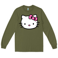 Army Green kitty Long Sleeve Tee - linhVisuals