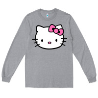 Heather Grey kitty Long Sleeve Tee - linhVisuals
