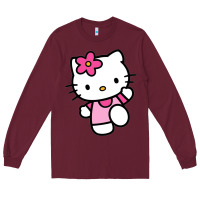 Burgundy kitty Long Sleeve Tee - linhVisuals