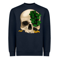 Navy St patrick's day Skull with clovers Heavyweight Sweatshirt - Jasminsmagicworld