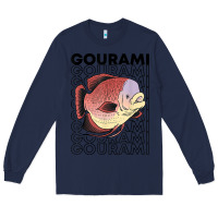 Navy giant gourami fish 80's monster fish keeper tropical fish t shirt Long Sleeve Tee - linhVisuals