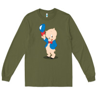 Army Green porky pig Long Sleeve Tee - linhVisuals