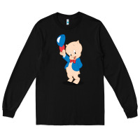 Black porky pig Long Sleeve Tee - linhVisuals
