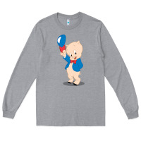 Heather Grey porky pig Long Sleeve Tee - linhVisuals
