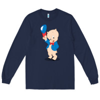 Navy porky pig Long Sleeve Tee - linhVisuals