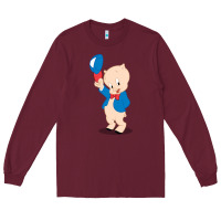 Burgundy porky pig Long Sleeve Tee - linhVisuals
