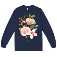 Navy Bouquet Floral Long Sleeve Tee - linhVisuals