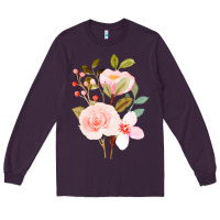 Plum Bouquet Floral Long Sleeve Tee - linhVisuals