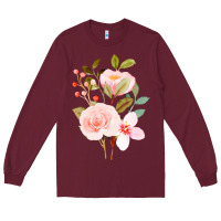 Burgundy Bouquet Floral Long Sleeve Tee - linhVisuals