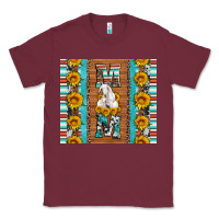 Burgundy goat family mom sunflowers serape leopard cowhide tumbler Classic Tee - Artiststas
