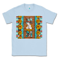 Dusty Blue goat family mom sunflowers serape leopard cowhide tumbler Classic Tee - Artiststas