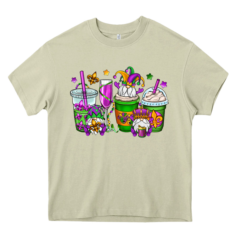 Mardi Gras Gnomes Coffee Cups Heavy Core Tee by OliviaCreatesArt | Teevron