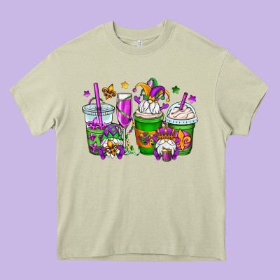 Mardi Gras Gnomes Coffee Cups Heavy Core Tee Designed By Oliviacreatesart